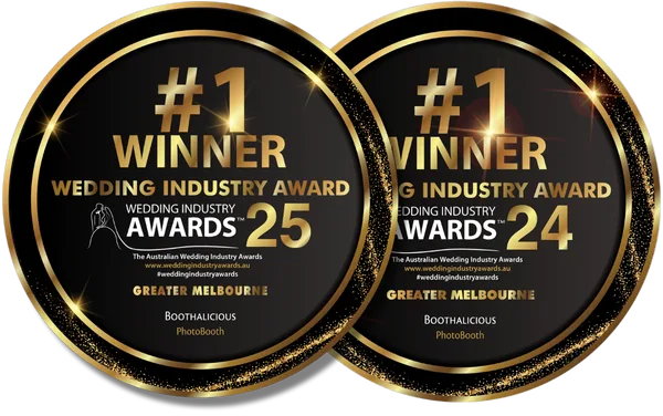 Wedding Industry Awards Australia — Best Photo Booth winner badges